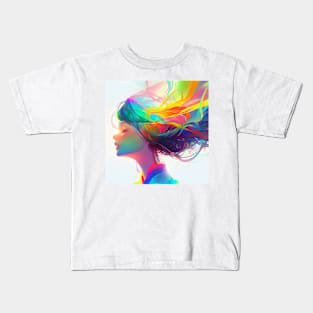 The girl with the rainbow hair Kids T-Shirt